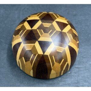 Hakone Yosegi Zaiku Wooden Trinket Box Geometric Pattern